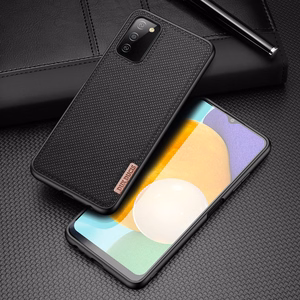 Dux Ducis Fino dėklas telefonui padengtas nailono medžiaga Samsung Galaxy A03s juodas