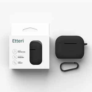 Etteri silikoninis dėklas, skirtas AirPods Pro 3 juodas