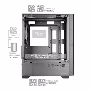 Mars Gaming MCVECTOR kompiuterio korpusas „Mini Tower“ Juoda