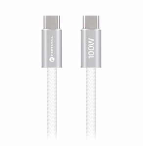 Кабель USB-C — USB-C Forcell F-Energy QC4.0 PD 5A 100W Cafule Color 1,2 м ACYH23 белый