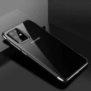 Clear Color Case гелевый TPU чехол с гальванизированной рамкой для Samsung Galaxy A72 4G чёрный