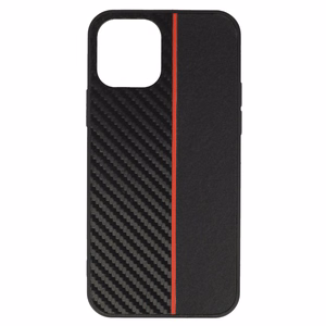 Tel Protect CARBON чехол для Iphone 12 Pro Max чёрный с красной полосой