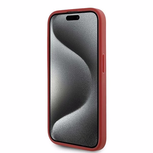 Karl Lagerfeld Diagonal Quilted Script dėklas telefonui iPhone 15 Pro Max - raudona
