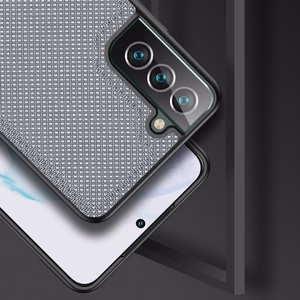 Dux Ducis Fino dėklas yra pagamintas iš nailono medžiagos Samsung Galaxy S22 + (S22 Plus) mėlynas