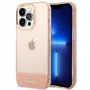 Guess Translucent iPhone 14 Pro Max 6.7" dėklas - rožinis