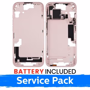 Ekrano rėmas / Vidinis korpusas skirtas Apple iPhone 15 korpusas + baterija / Pink / (Service Pack)