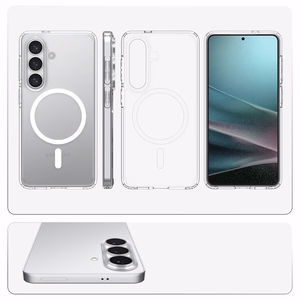 Spigen Ultra Hybrid Mag MagSafe dėklas skirta Samsung Galaxy S26 Plus skaidrus ir baltas