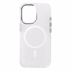 Blizgus dėklas MagSafe iPhone 16 Plus - baltas su blizgučiais