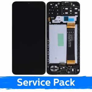 LCD Display Compatible With Samsung A135 A13 4G Black With Frame (Service Pack)