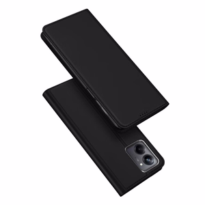 Dux Ducis Skin Pro Dėklas Realme 10 Pro lankstus dangtelis kortų piniginė stovas - juodas