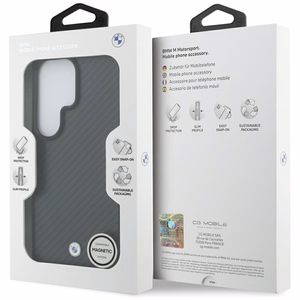 BMW Sign Magnetic Carbon Fiber чехол MagSafe для Samsung Galaxy S26 Ultra чёрный