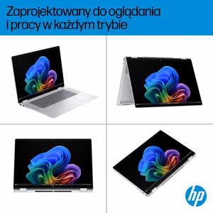 HP OmniBook X Flip 16-as0003nw Ultra 7 258V 16.0" 3K Touch OLED IPS 120Hz 32GB LPDDR5X SSD 1TB Arc 140V Win11 sidabrinis nešiojamas kompiuteris