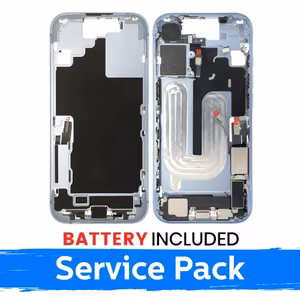 Apple iPhone 17 vidurinio rėmo korpusas + baterija / Miglos mėlyna / (Aptarnavimo pakuotė)