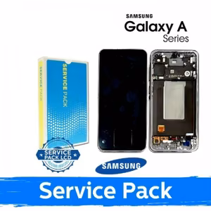 LCD display compatible with Samsung A566 A56 5G with frame graphite (Service Pack)