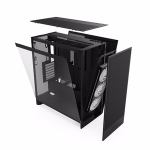 NZXT H7 Flow RGB Midi Tower juodas kompiuterio korpusas