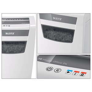 Leitz IQ Home Office P-4 dokumentų naikiklis Smulkinimas mažais gabalėliais 22 cm Balta