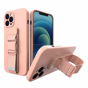 Dėklas telefonui gelinis su grandininė kilpa, Samsung Galaxy A42 5G rožinis