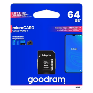 Goodram microSD memory card 64GB UHS I (class 10) + SD adapter