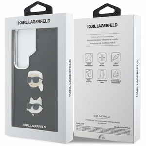 Karl Lagerfeld Saffiano Double Heads Metal Чехол для Samsung Galaxy S26 Ultra - чёрный