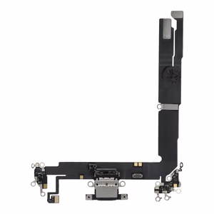 Originalus iš donorinio įrenginio išimtas „iPhone 16 Plus“ USB įkrovimo lizdo šleifas – juodas