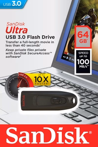 SanDisk Ultra USB atmintukas 64 GB USB A tipo 3.2 Gen 1 (3.1 Gen 1) Juoda