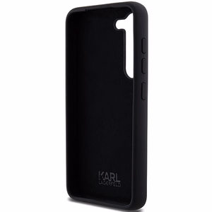 Karl Lagerfeld Silicone Karl&Choupette Metal Pin case for Samsung Galaxy S23 - black