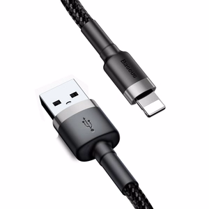 Кабель Baseus Cafule USB Lightning 2A 3м (чёрно-серый)