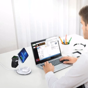 Įkroviklis belaidis Choetech T585-F 3-in-1 15W baltas