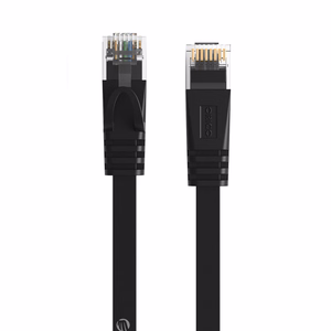 Orico PUG-C7B CAT7 10Gbps RJ45 Ethernet tinklo kabelis internetinis LAN plokščias 5m - juodas