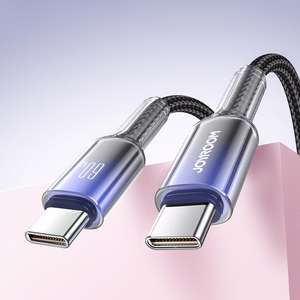 Кабель Joyroom S-A42 Crystal-Clear Series 60W USB-C - USB-C 1,2 м - чёрный