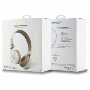 Guess Bluetooth ENC GUBH70E4PTMH ant ausų ausinės baltos 4G trikampė apvalios formos