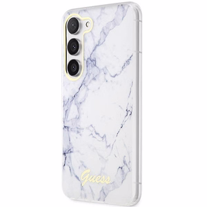 Guess GUHCS23SPCUMAH S23 S911 белый/белый жёсткий чехол Marble