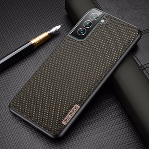 Dux Ducis Fino dėklas yra pagamintas iš nailono medžiagos Samsung Galaxy S22 + (S22 Plus) mėlynas