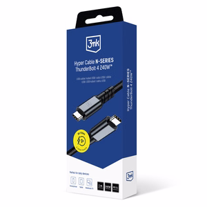 3mk Hyper Cable N-Series Thunderbolt 4 USB-C USB-C 1 м 48V/5A 40 Гб/с 240W 8K60Hz чёрный