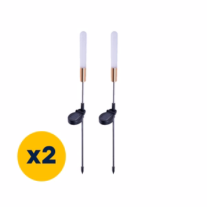 Komplektas: Forever Light saulės LED šviestuvas SUNARI FLS-72, apvalus krištolinis šviestuvas, 3000K, 600mAh, 0,72Wh, Ni-MH, x2