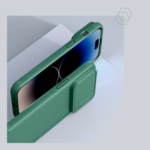 Nillkin CamShield S dėklas iPhone 14 Pro Max šarvuotas dangtelis kameros apsauga juodas