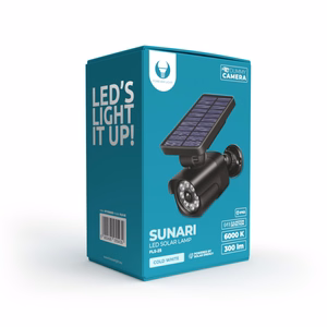 Forever Light Solar LED Lempa SUNARI FLS-25 SMD PIR dummy camera 4W 300lm 6000K 1500mAh Li-Ion