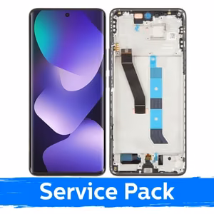 Ekranas skirtas Xiaomi Redmi Note 15 5G su rėmeliu / Glacier Blue / (Service Pack)