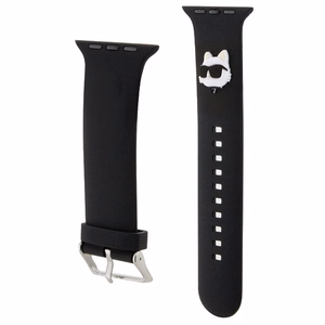 Karl Lagerfeld 3D резиновый ремешок Choupette Heads Apple Watch 38/40/41mm - черный