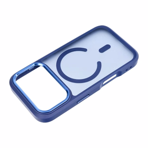 Case for iPhone 18 Pro / 17 Pro Forcell F-Protect Smoke Hybrid Premium compatible with MagSafe navy blue
