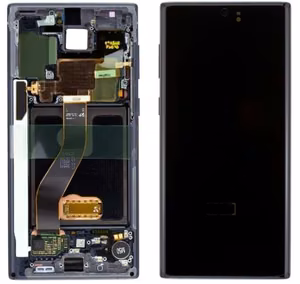 LCD ekranas Samsung N970F Note 10 su lietimo ekranu ir rėmeliu juodas originalus (naudotas Grade C)