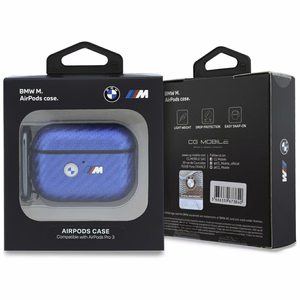 BMW M Carbon Metal Logo Case for AirPods Pro 3 - Light Blue