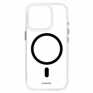 Liavec Blizgus Magnetinis Skaidrus dėklas telefonui Iphone 15 Pro Max juoda