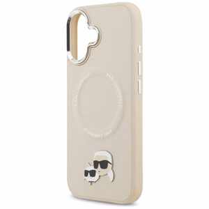 Karl Lagerfeld Karl & Choupette Smeigtukai Magnetinis dėklas telefonui iPhone 17 - smėlinė
