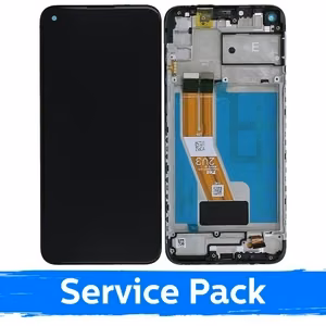 Ekranas skirtas Samsung M115 M11 juodas su rėmeliu (Service Pack)