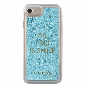 Guess GUHCP7GLUQBL iPhone 6/7/8 /SE 2020 / SE 2022 blue/blue hard case Liquid Glitter Party