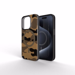Dėklas telefonui FORCELL F-PROTECT su dviejų sluoksnių 4D technologija, militarinio kritimo testo suderinamas IPHONE 16 desertinis kamufliažas