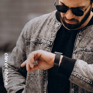 Ремешок Crong Milano Steel из нержавеющей стали для Apple Watch 44 / 45 / 46 / 49 mm, чёрный