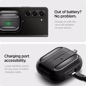 Spigen Rugged Armor Samsung Galaxy Buds 3 / 3 Pro Case - Black