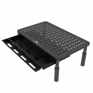 Maclean MC-946 monitoriaus ir nešiojamo kompiuterio stovas 13″-32″, 3 lygių aukščio reguliavimas su staltiumi, iki 20 kg